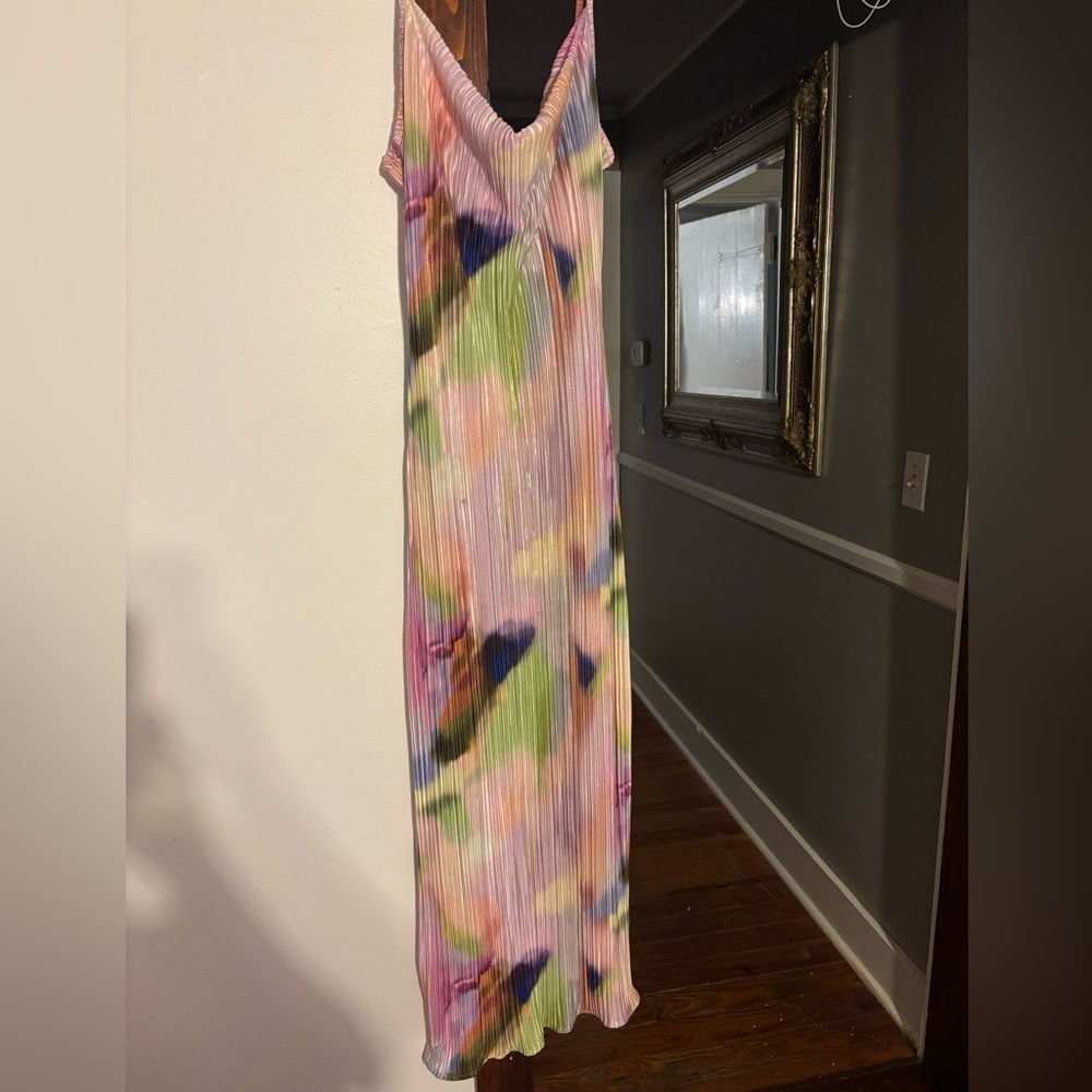 Source Unknown Multicolor Pleated Maxi Dress - image 1